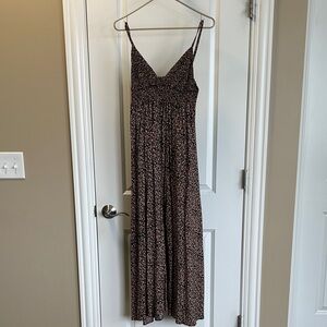 NATURAL LIFE Black and Pink Floral Maxi Dress